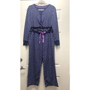 Betsy Johnson 2 Pc Pajama Set Lounge Pants Shirt Cozy Fuzzy Blue Pink Sz M
